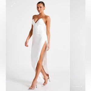 MESHKI Natasha pointed corset dress white - Small
